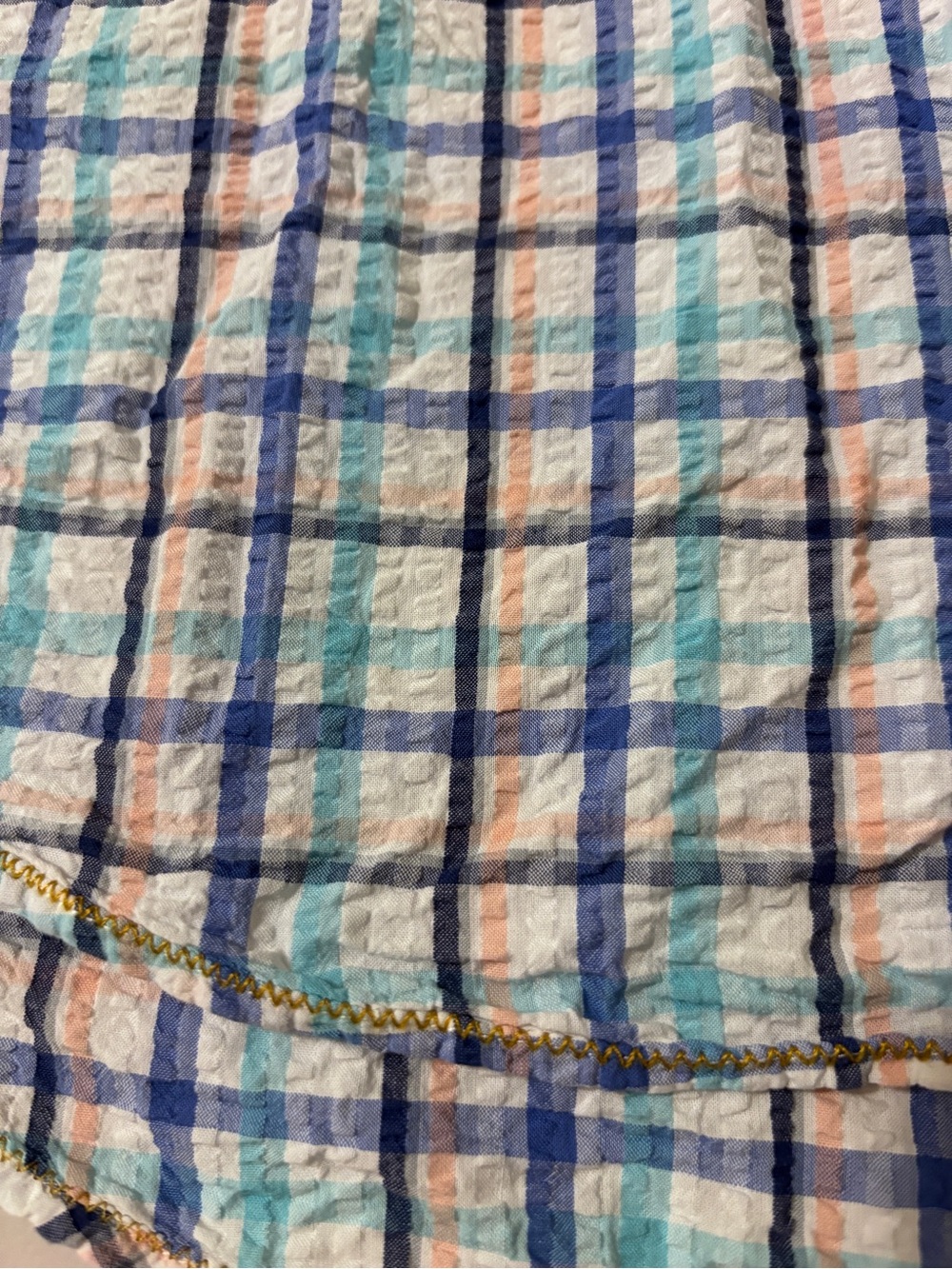 Mens Seersucker Plaid Button Down Shirt Size L Long Sleeve Ivy Style Preppy - Picture 9 of 11